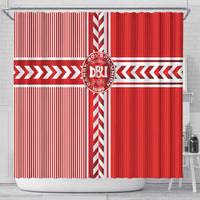 Denmark National Football Shower Curtain The Red and Whites Sporty Style - Wonder Print Shop