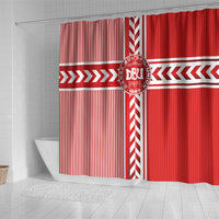 Denmark National Football Shower Curtain The Red and Whites Sporty Style - Wonder Print Shop