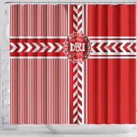 Denmark National Football Shower Curtain The Red and Whites Sporty Style - Wonder Print Shop