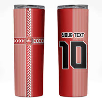 Custom Denmark National Football Skinny Tumbler The Red and Whites Sporty Style - Wonder Print Shop