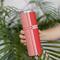 Custom Denmark National Football Skinny Tumbler The Red and Whites Sporty Style - Wonder Print Shop