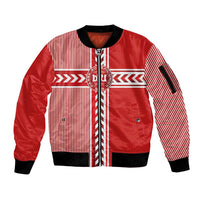 Custom Denmark National Football Sleeve Zip Bomber Jacket The Red and Whites Sporty Style - Wonder Print Shop