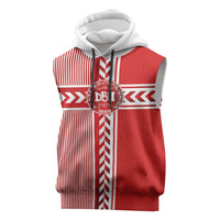 Custom Denmark National Football Sleeveless Hoodie The Red and Whites Sporty Style - Wonder Print Shop