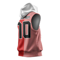 Custom Denmark National Football Sleeveless Hoodie The Red and Whites Sporty Style - Wonder Print Shop