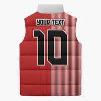 Custom Denmark National Football Sleeveless Puffer Jacket The Red and Whites Sporty Style - Wonder Print Shop