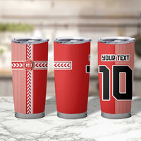Custom Denmark National Football Tumbler Cup The Red and Whites Sporty Style - Wonder Print Shop