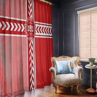 Denmark National Football Window Curtain The Red and Whites Sporty Style - Wonder Print Shop