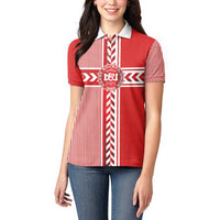 Custom Denmark National Football Women Polo Shirt The Red and Whites Sporty Style - Wonder Print Shop