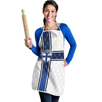 Finland National Football Apron Pine Trees with Diamond Shapes - Wonder Print Shop