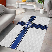 Finland National Football Area Rug Pine Trees with Diamond Shapes - Wonder Print Shop