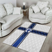 Finland National Football Area Rug Pine Trees with Diamond Shapes - Wonder Print Shop