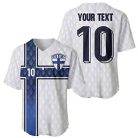 Custom Finland National Football Baseball Jersey Pine Trees with Diamond Shapes - Wonder Print Shop