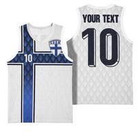 Custom Finland National Football Basketball Jersey Pine Trees with Diamond Shapes - Wonder Print Shop