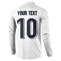 Custom Finland National Football Button Sweatshirt Pine Trees with Diamond Shapes - Wonder Print Shop