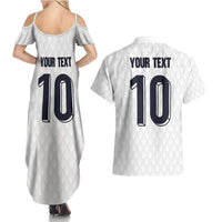 Custom Finland National Football Couples Matching Summer Maxi Dress and Hawaiian Shirt Pine Trees with Diamond Shapes - Wonder Print Shop