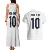 Custom Finland National Football Couples Matching Tank Maxi Dress and Hawaiian Shirt Pine Trees with Diamond Shapes - Wonder Print Shop