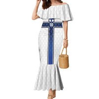 Custom Finland National Football Family Matching Mermaid Dress and Hawaiian Shirt Pine Trees with Diamond Shapes - Wonder Print Shop