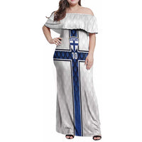 Custom Finland National Football Family Matching Off Shoulder Maxi Dress and Hawaiian Shirt Pine Trees with Diamond Shapes - Wonder Print Shop