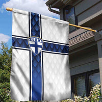 Finland National Football Garden Flag Pine Trees with Diamond Shapes - Wonder Print Shop