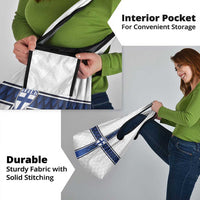 Finland National Football Grocery Bag Pine Trees with Diamond Shapes - Wonder Print Shop