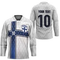 Custom Finland National Football Hockey Jersey Pine Trees with Diamond Shapes - Wonder Print Shop