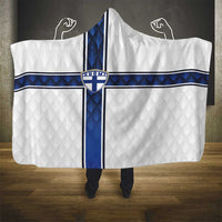 Finland National Football Hooded Blanket Pine Trees with Diamond Shapes - Wonder Print Shop