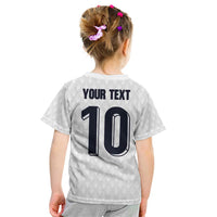 Custom Finland National Football Kid T Shirt Pine Trees with Diamond Shapes - Wonder Print Shop