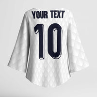 Custom Finland National Football Kimono Sleeve Blouse Pine Trees with Diamond Shapes - Wonder Print Shop