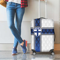 Finland National Football Luggage Cover Pine Trees with Diamond Shapes - Wonder Print Shop