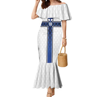 Custom Finland National Football Mermaid Dress Pine Trees with Diamond Shapes - Wonder Print Shop