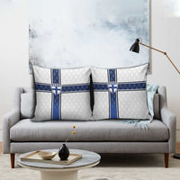 Finland National Football Pillow Cover Pine Trees with Diamond Shapes - Wonder Print Shop