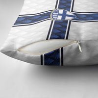 Finland National Football Pillow Cover Pine Trees with Diamond Shapes - Wonder Print Shop
