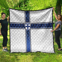 Finland National Football Quilt Pine Trees with Diamond Shapes - Wonder Print Shop