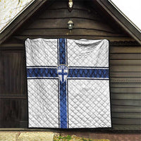 Finland National Football Quilt Pine Trees with Diamond Shapes - Wonder Print Shop