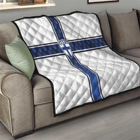 Finland National Football Quilt Pine Trees with Diamond Shapes - Wonder Print Shop