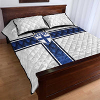 Finland National Football Quilt Bed Set Pine Trees with Diamond Shapes - Wonder Print Shop