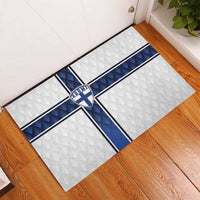 Finland National Football Rubber Doormat Pine Trees with Diamond Shapes - Wonder Print Shop