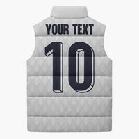 Custom Finland National Football Sleeveless Puffer Jacket Pine Trees with Diamond Shapes - Wonder Print Shop