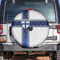 Finland National Football Spare Tire Cover Pine Trees with Diamond Shapes - Wonder Print Shop