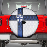 Finland National Football Spare Tire Cover Pine Trees with Diamond Shapes - Wonder Print Shop