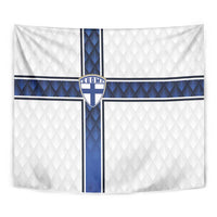 Finland National Football Tapestry Pine Trees with Diamond Shapes - Wonder Print Shop