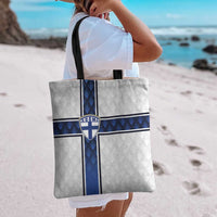 Finland National Football Tote Bag Pine Trees with Diamond Shapes - Wonder Print Shop