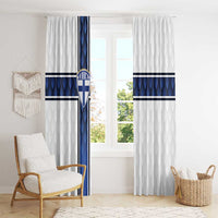Finland National Football Window Curtain Pine Trees with Diamond Shapes - Wonder Print Shop