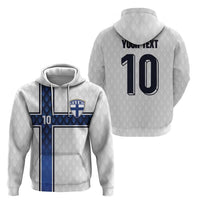 Custom Finland National Football Zip Hoodie Pine Trees with Diamond Shapes - Wonder Print Shop