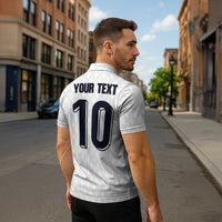 Custom Finland National Football Zipper Polo Shirt Pine Trees with Diamond Shapes - Wonder Print Shop