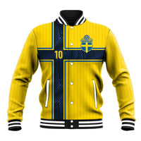 Custom Sweden National Football Baseball Jacket Glory The Blue and Yellow - Wonder Print Shop