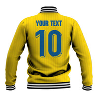 Custom Sweden National Football Baseball Jacket Glory The Blue and Yellow - Wonder Print Shop
