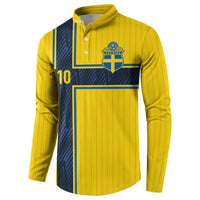 Custom Sweden National Football Button Sweatshirt Glory The Blue and Yellow - Wonder Print Shop
