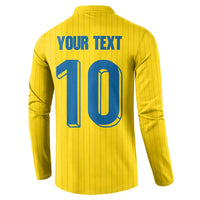 Custom Sweden National Football Button Sweatshirt Glory The Blue and Yellow - Wonder Print Shop