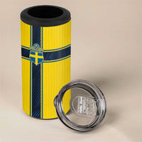 Custom Sweden National Football 4 in 1 Can Cooler Tumbler Glory The Blue and Yellow - Wonder Print Shop